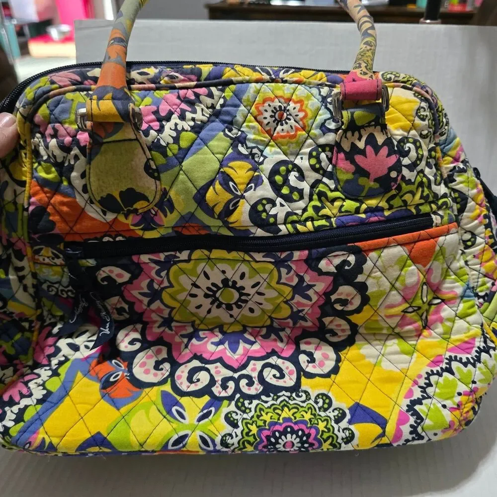Vera Bradley Women's Multi-Color Quilted Satchel Handbag Top Handle Bag - Picture 10 of 12